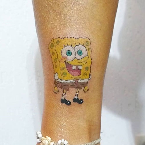 tatuaje de bob esponja