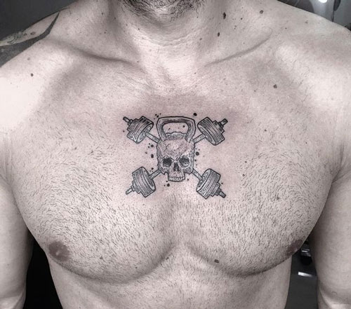 skull crossfit tattoo