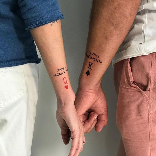 tatuaje en pareja numero romano