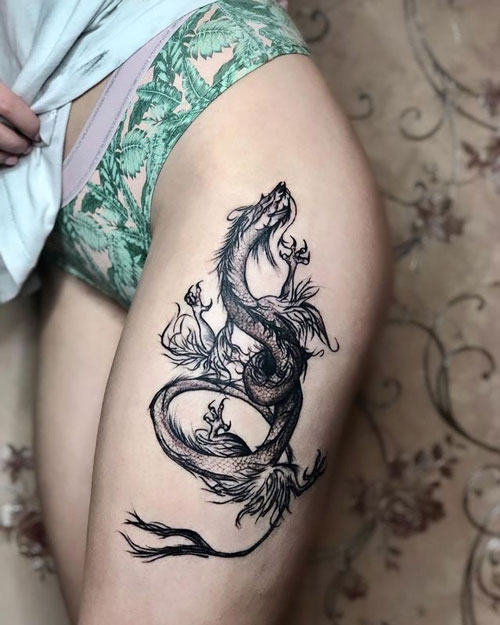 tattoo dragon en mujeres