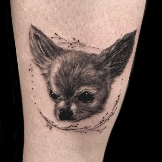 perro chihuahua tattoo