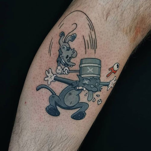 tattoo Itchy and Scratchy