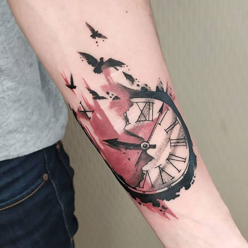 tattoo reloj y aves