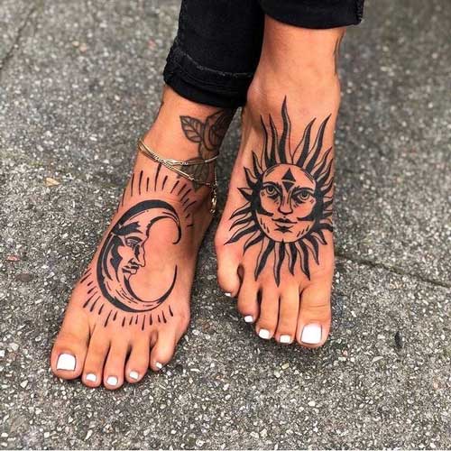 tatuaje de luna y sol