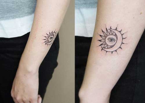 tatuaje del la luna y el sol