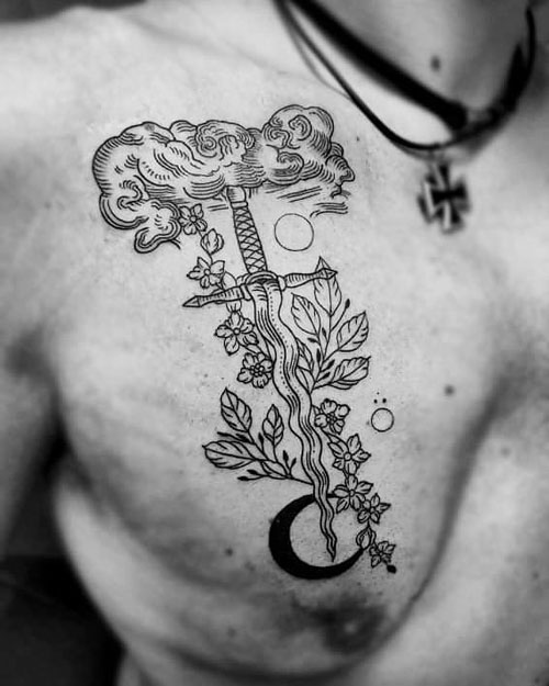 tatuaje espada de Damocles 
