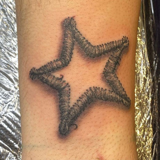 tatuaje estrella bordada