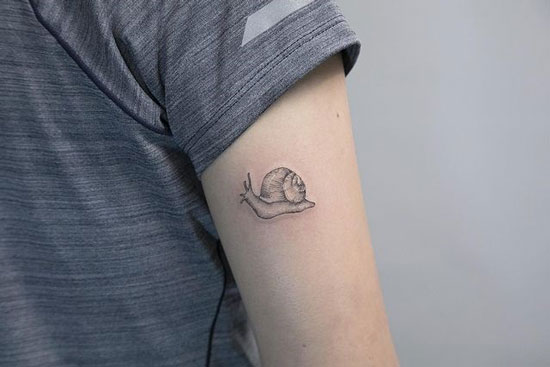 tatuaje pequeño de caracol