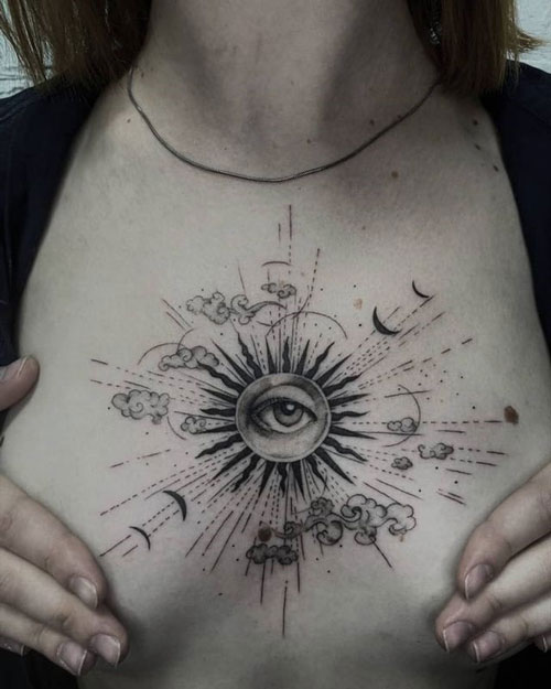 tatuaje negro y gris de un ojo