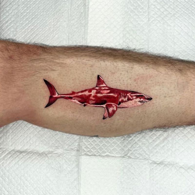 tattoo de tiburon rojo