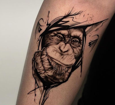 tatuaje mono chimpance