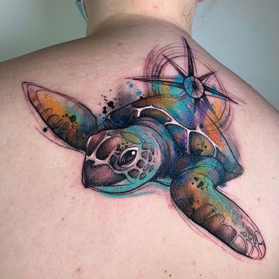 Tattoo turtle a color