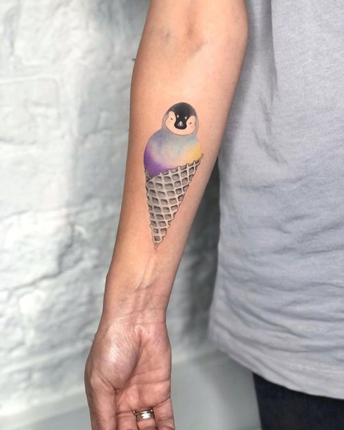 tatuaje helado pinguino