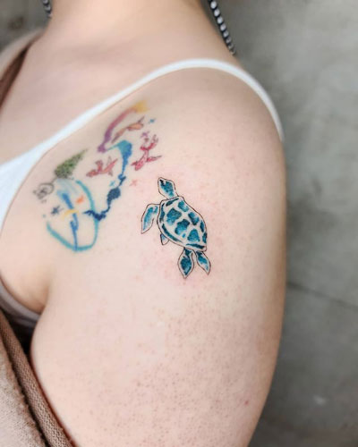 tortuga azul tattoo