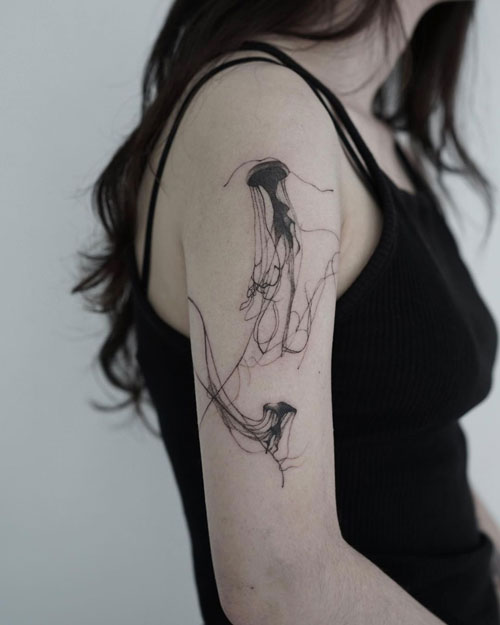 dot art tatuaje medusas