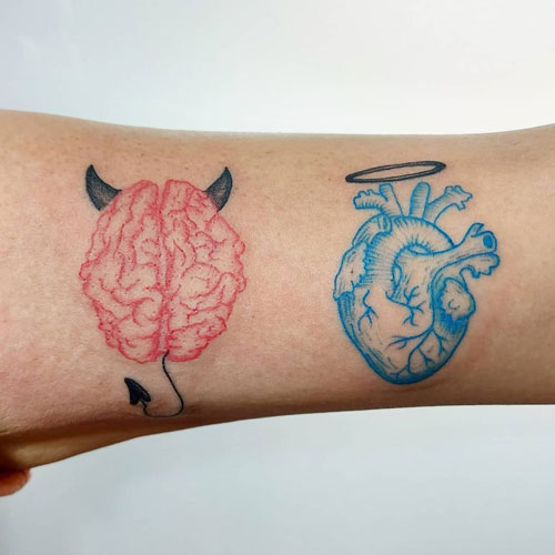 tatuaje color de cerebro
