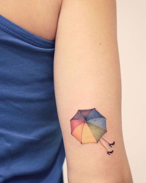 tatuaje paraguas color