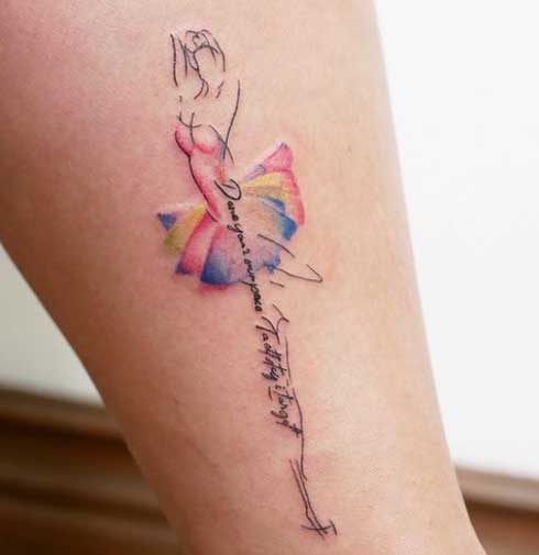 tattoo bailarina colores