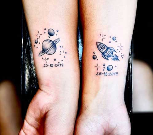 tatuaje de cohete para parejas