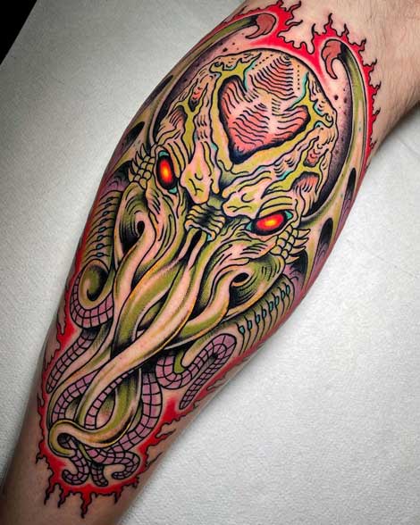 chtulhu tattoo-colores