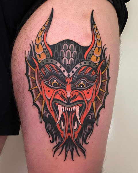tattoo del diablo en tradicional