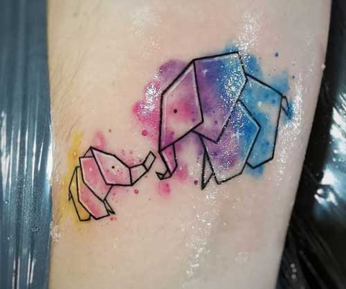 tattoo origami elefantes