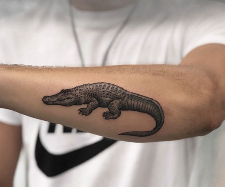 tatuaje cocodrilo antebrazo