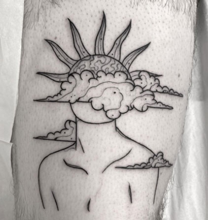 tatuaje del sol en hombres